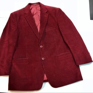 Adolfo 42 S Cranberry Corduroy Blazer Suit Jacket